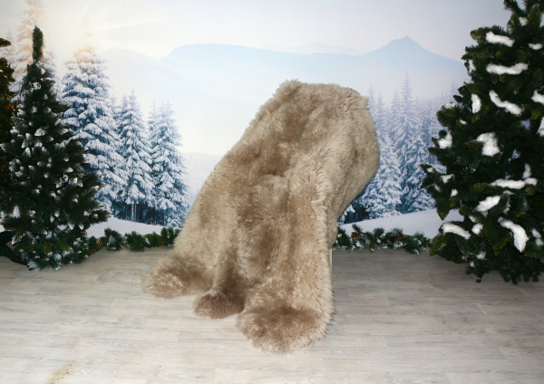 6er Lammfell-Teppich Beige Naturbelassen XXL Riesen-Fellteppich